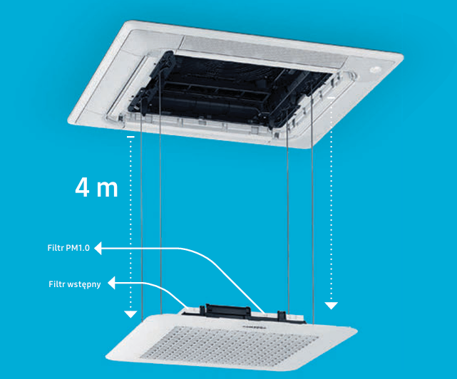 Klimatyzator kasetonowy Samsung 4-kierunkowy STD WindFree